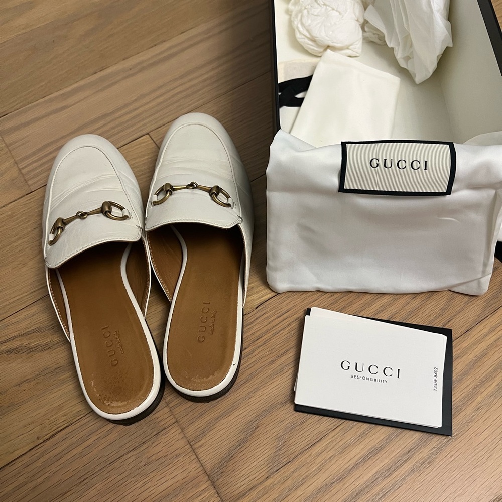Gucci Princeton Mule Loafer, White/Cream 35.5 - Picture 7 of 9